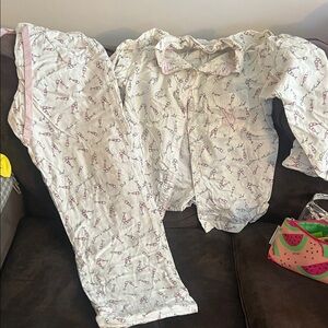 Victoria's Secret Cream and Pink Champagne Print Pajamas